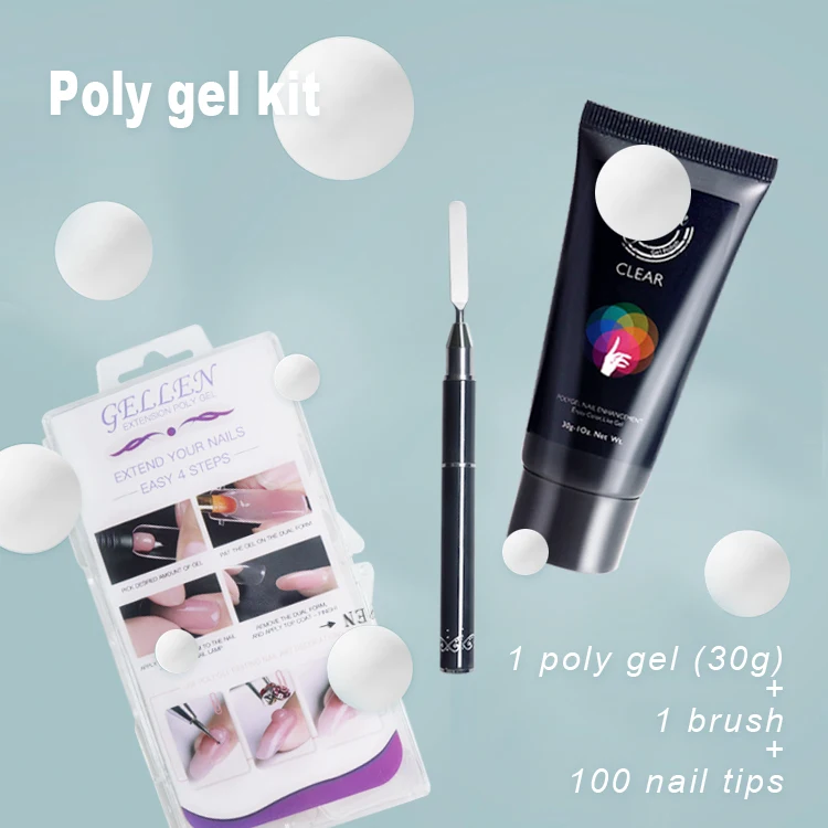 

EC manicure brush tips poly nail extension builder gel polish set uv led clear jelly gel professional acrylic nails starter kit, More than 800
