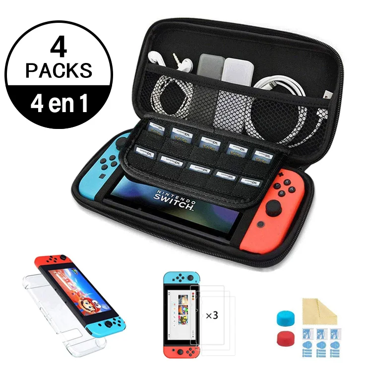 

4 in 1 game accessory set For Nintendo Switch Accessories Case For Nintendo Switch Accessories Kit Bundle