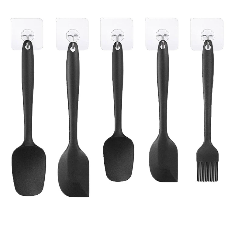 

5 piece Silicone Spatula Set with Brush Non-stick Flexible Silicone Brush Spatulas set