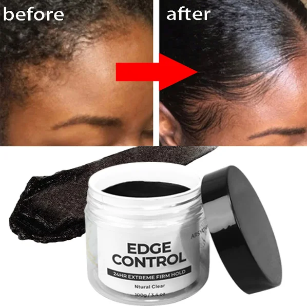 

Custom Hair Stying Products Extra Strong Hold Black Booster Edge Control Vendor Private Label