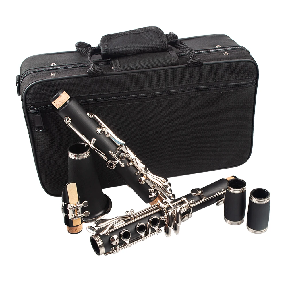 

High quality Professional Bb 17key clarinet canas ABS composite wood of wind instrument for sell, Black