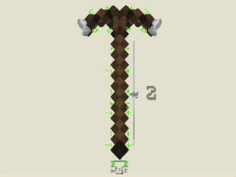 Correct T-shaped arrangement for Minecraft pickaxe recipe