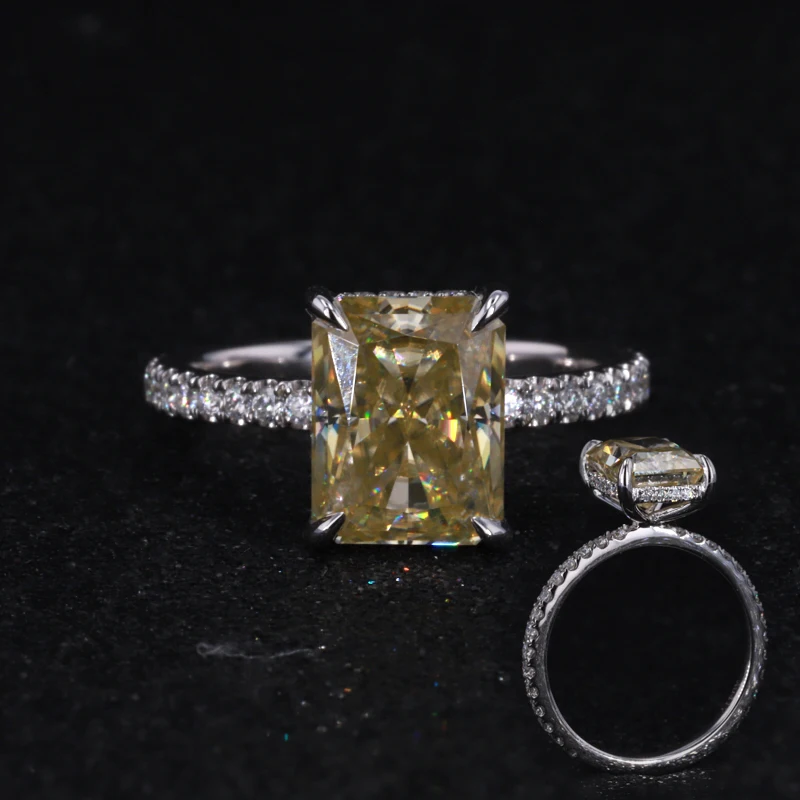 

2020 Hot Sale 10K Rose Gold with 8*10mm Pear Shape Single Rose Cut Moissanite Ring