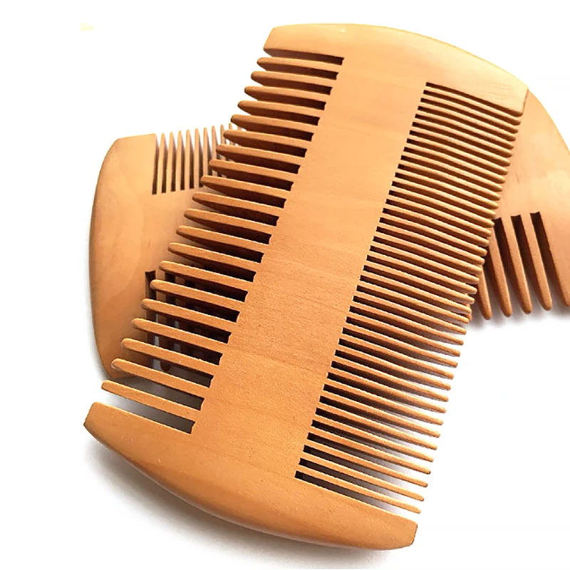 

Free Laser Logo Wholesale Mens Nature Pear Double Side Hair Care Pocket Brush Wood Beard Comb For Home, Wooden color