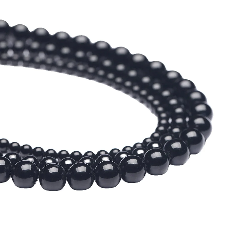 

Wholesale Tier A AB+ High Quality Gemstone AAA Natural Stone Loose Round Onyx Beads Black Agate Beads for Jewelry Making