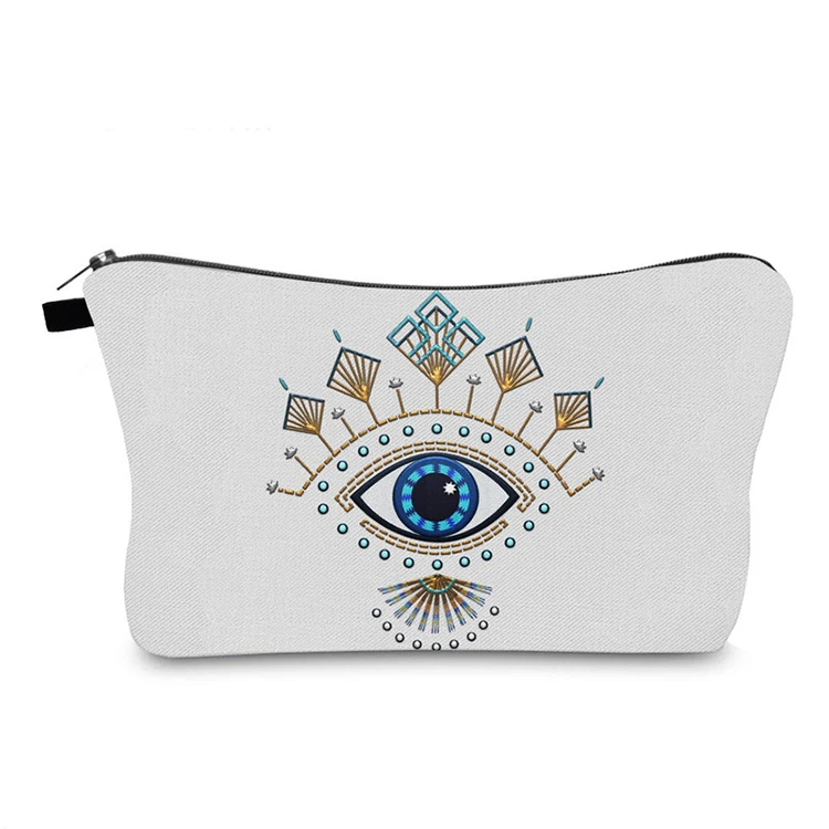 

YASEN Turkish Blue Evil Eye Portable Women Travel Storage Bag Toiletry Organizer Cosmetic Bag Waterproof Female Lucky MakeUp Bag