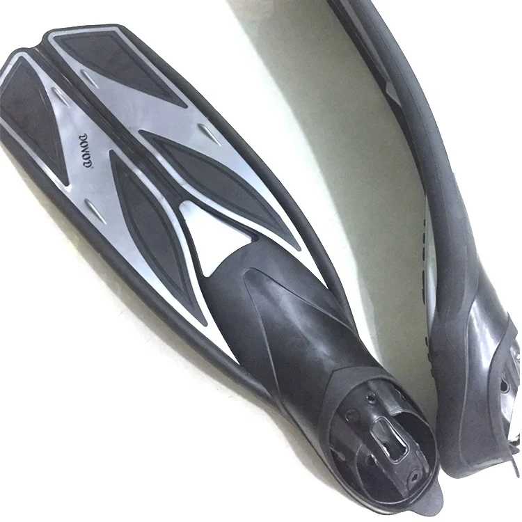 

DOVOD Hot Sales Scuba Diving Fins Diving Equipment Custom Long Light Weight Dive Flippers, Silver grey