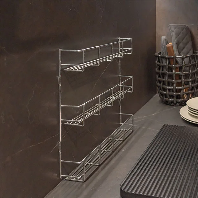 

Kitchen 3 tier spice rack organizer metal wall mounted iron spice rackr