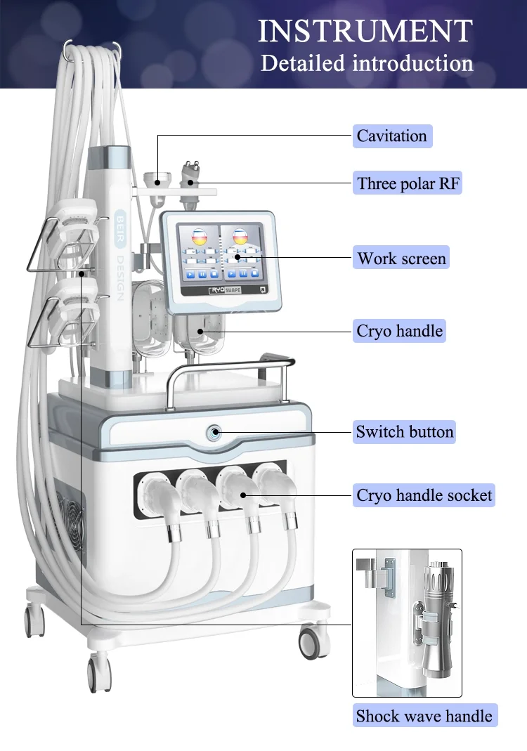 Shock wave Cryolipolysys Machine Body Slimming RF Cryolipolysis Slimming Machine Fat Freezing Machine Cryolipolysis cavitation