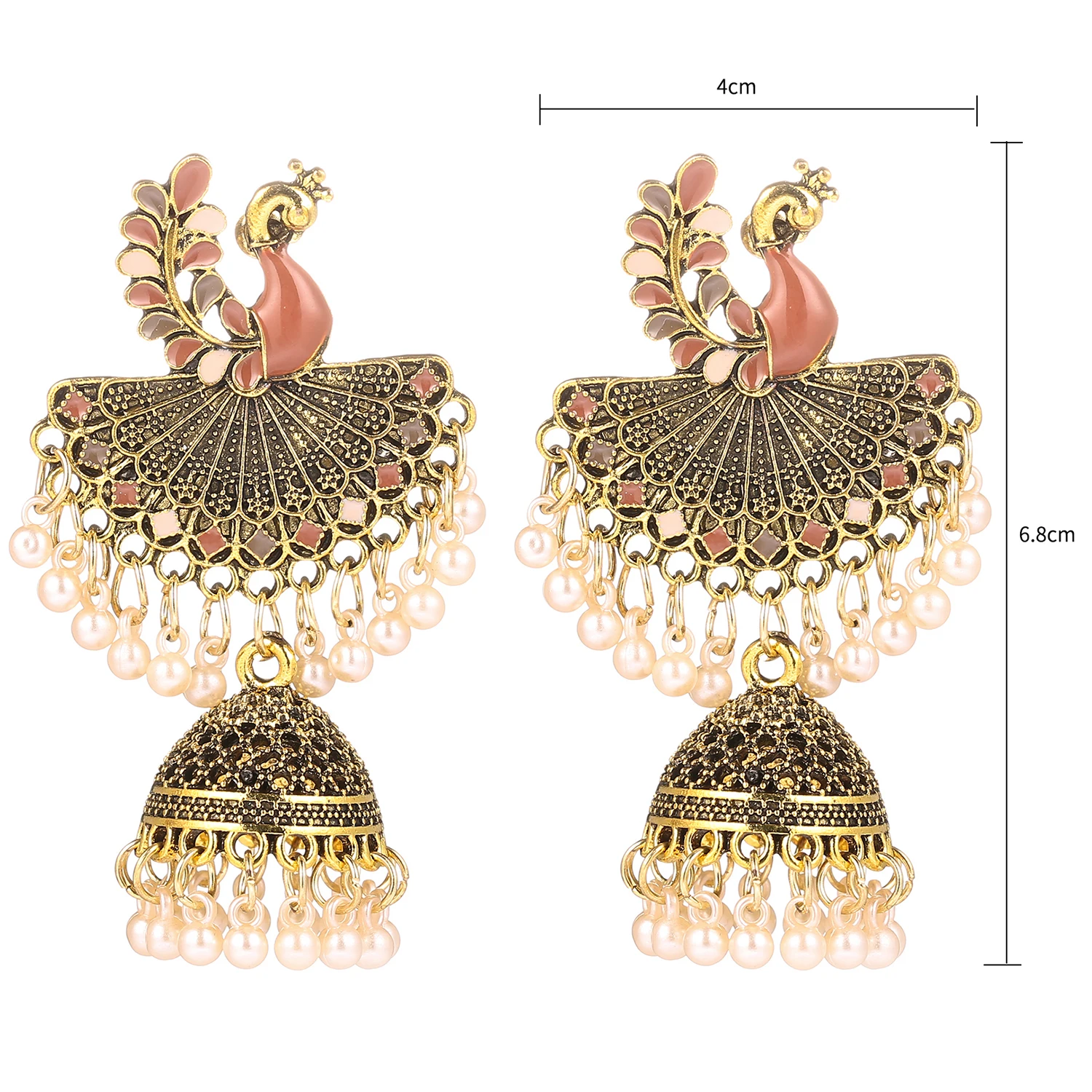 

2022 Newest Fashion Gold Silver Bell Jhumka Earrings Jewelry Set Charm Indian Jhumka Earrings Custom