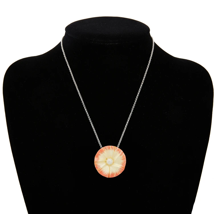 

Wholesale China Factory Jewelry Supplies Charms Silver Plated Charm Round Coin Enamel Pendant Necklace, Picture