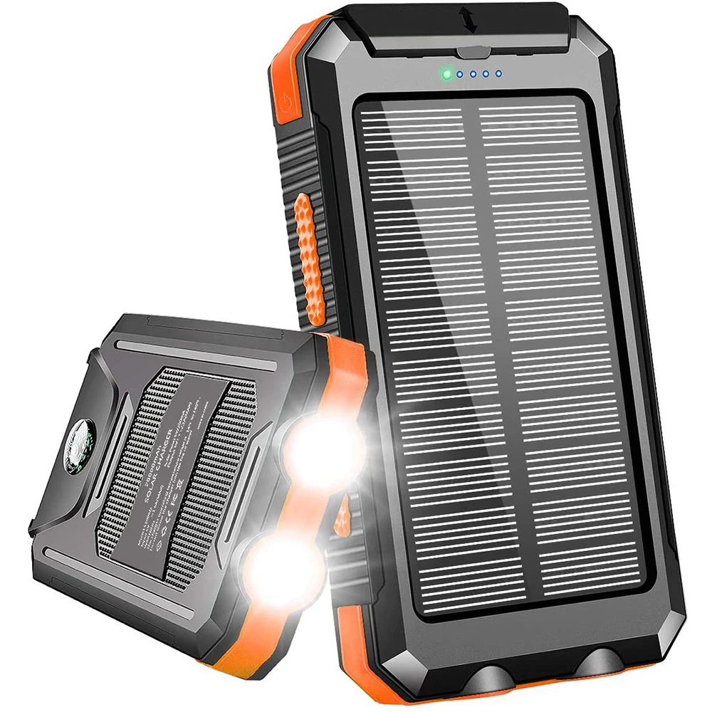 

Ip67 Waterproof Solar Power Bank Solar Charger Waterproof 10000mah 8000mah Power Bank Portable For Cell, Blue, orange, green, black, red