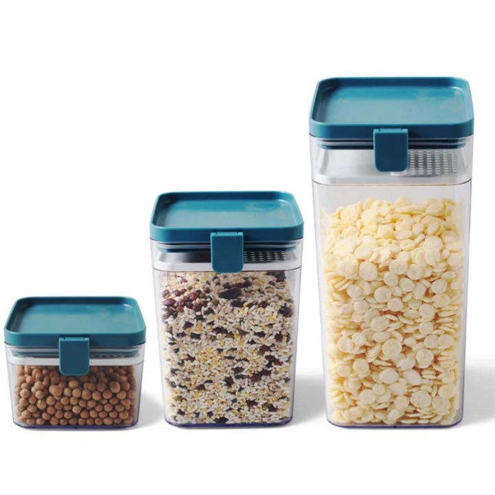 

Cereal Dispenser Storage Box Kitchen Food Grain Food Rice Container, Yellow/blue/white