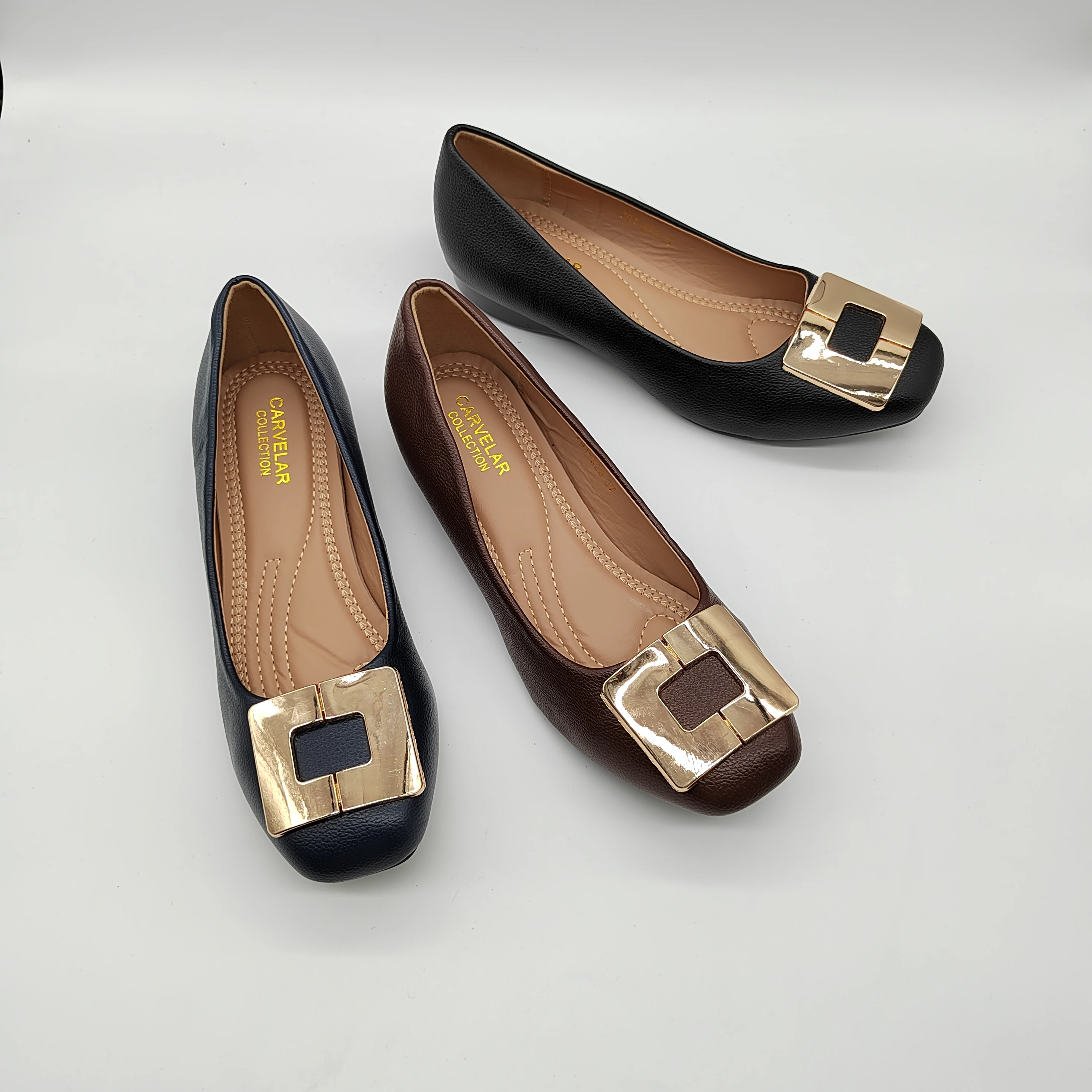 

2021 China Comfort Square Slip on Ladies Flats Women's Pumps