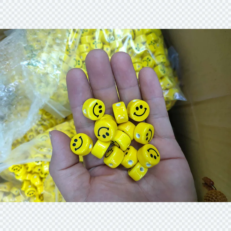 

Ceramic smiling face beads DIY earrings accessories wholesale handmade beads