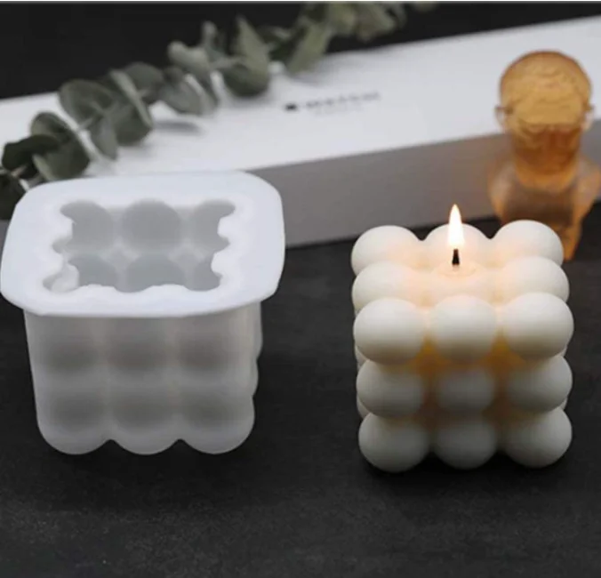 

Handmade 3D Silicone Mold Soy Wax Candle Mold Soap Ornaments Fondant Mold DIY Candles Mould, White,pantone color of silicone mousse mold