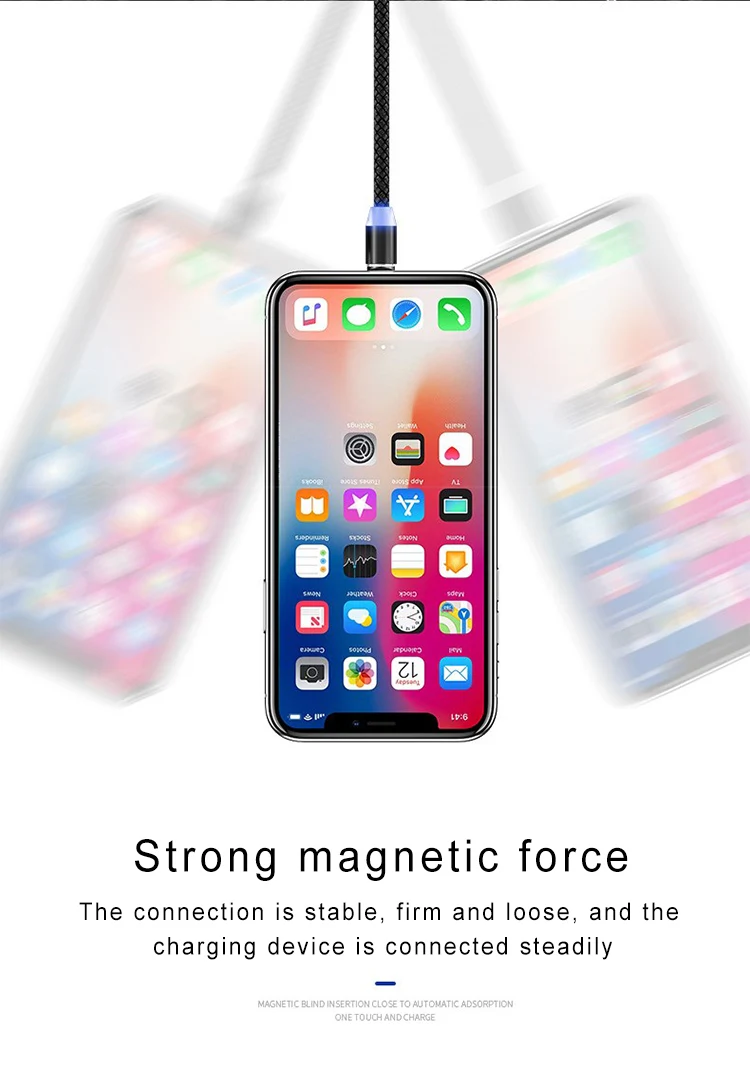 SIPU magnetic usb cable 1m cell phone 3 in 1 usb magnetic cable high quality fast charger cable - ANKUX.COM