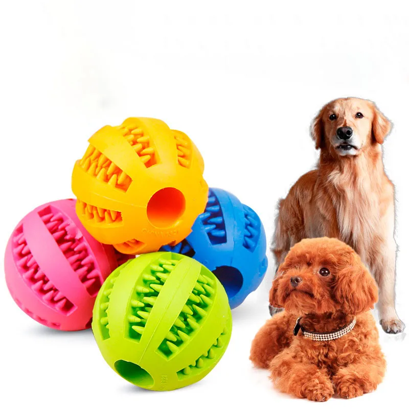 

Pet Sof Pet Dog Toys Toy Funny Interactive Elasticity Ball Dog Chew Toy For Dog Tooth Clean Ball Of Food Extra-tough Rubber Ball, Assorted color