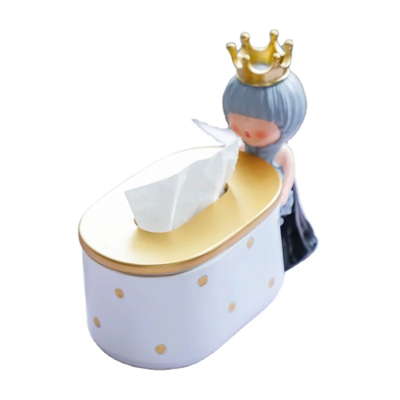 

Nordic Lovely Princess Paper Storage box Resin Crafts for Tabletop Decoration, Customized color