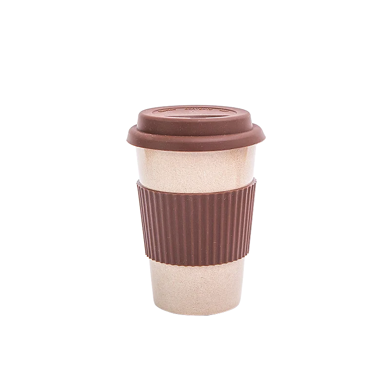 

New Biodegradable organic rice husk Coffee Mug with Lid Environmental Protection Bottles Travel Rice Husk Cup