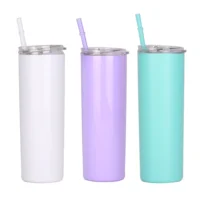 

20oz Hot Cold Drinks Double Wall Vacuum Insulated Stainless Steel Skinny Cup sublimation Tumbler With Lid and Straw
