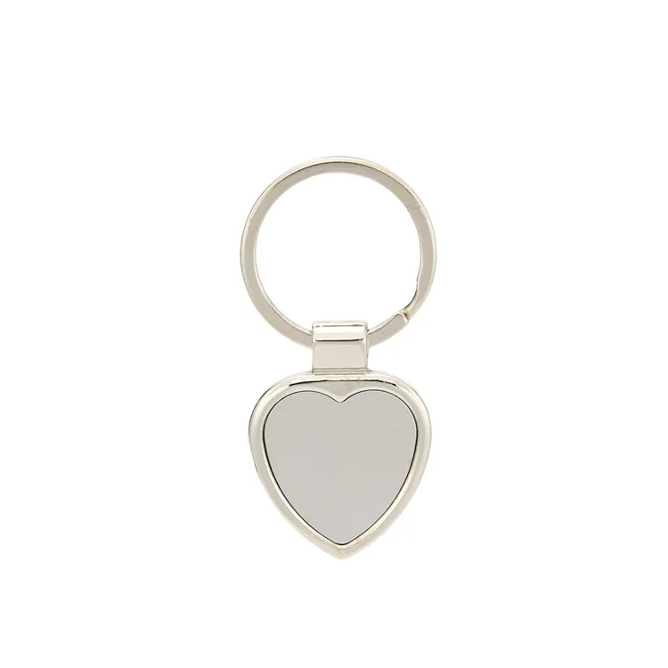 

New Products Simple Heart-Shaped Blank Zinc Alloy Keychain Accept Custom Metal Keychain, Picture