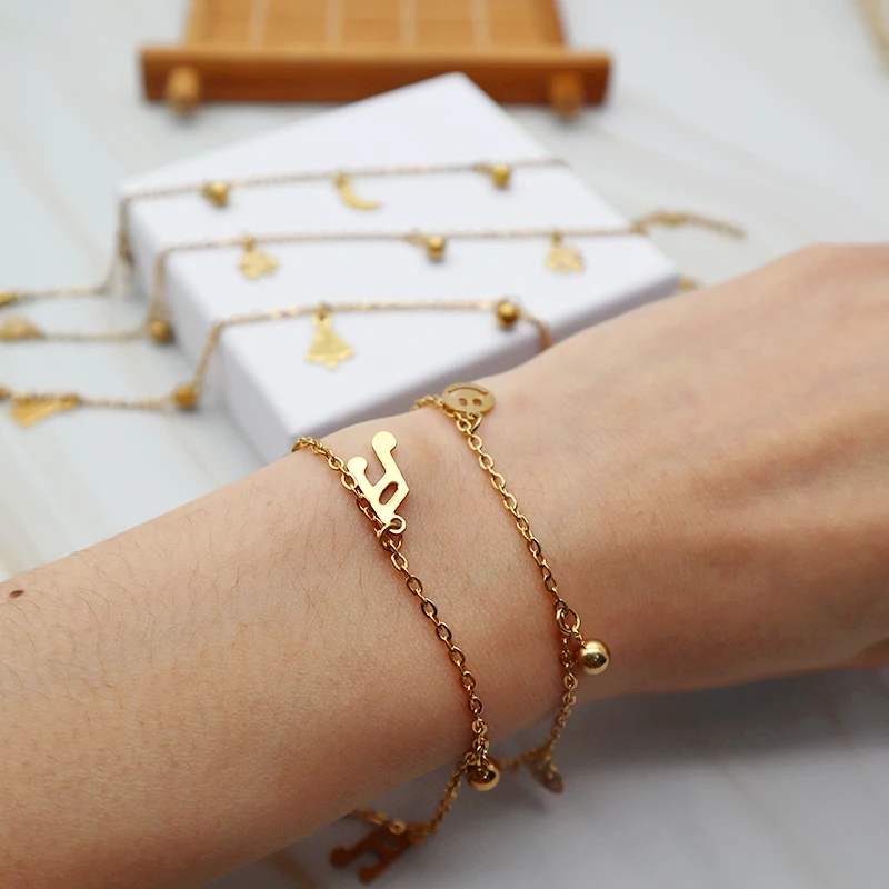 

2021 trendy jewelry stainless steel bracelet 18k gold plated women bracelet