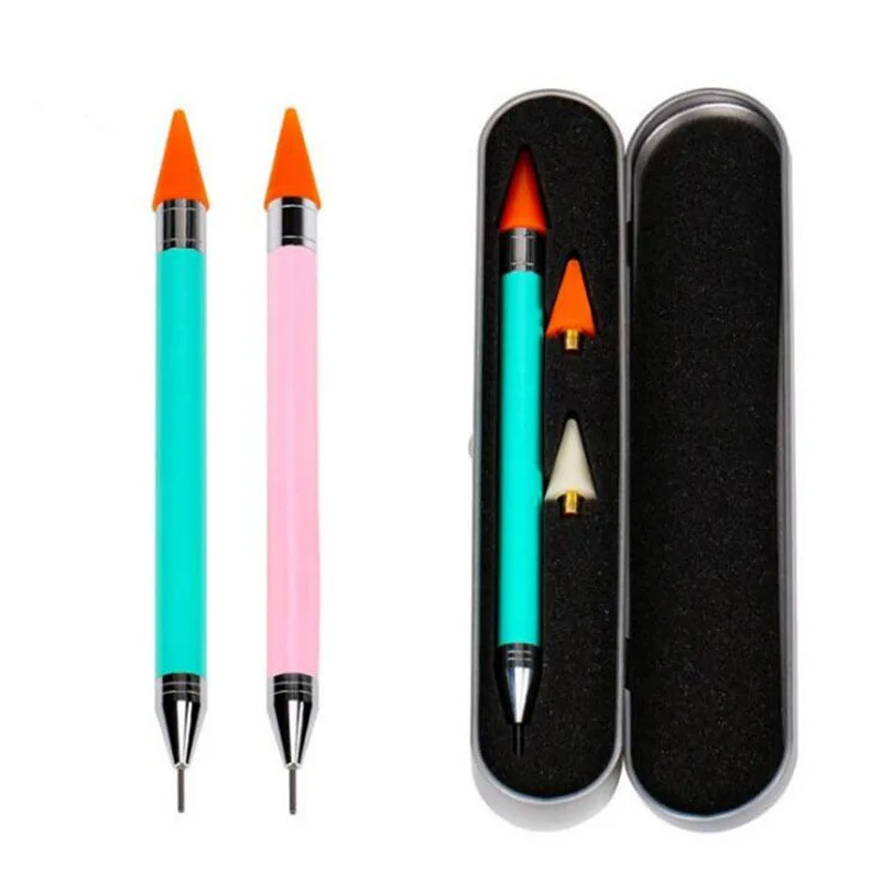 Double Head Acrylic Point Pen Nail Art Rhinestone Picker Wax Pencil