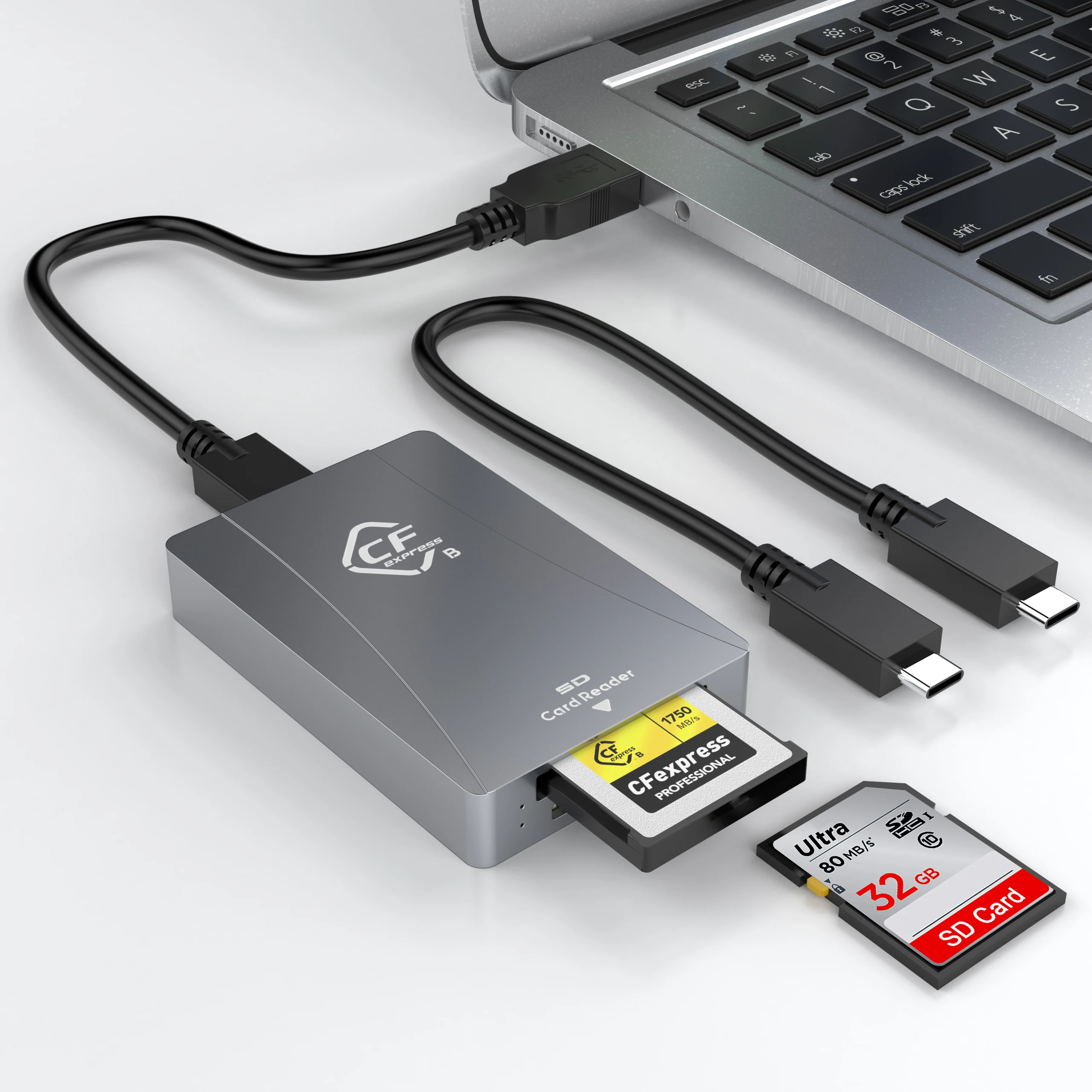 

Aluminum CFexpress Memory Card Adapter Thunderbolt 3 Port Connection CFexpress Type B Reader USB 3.1 Gen 2 CFexpress Card Reader