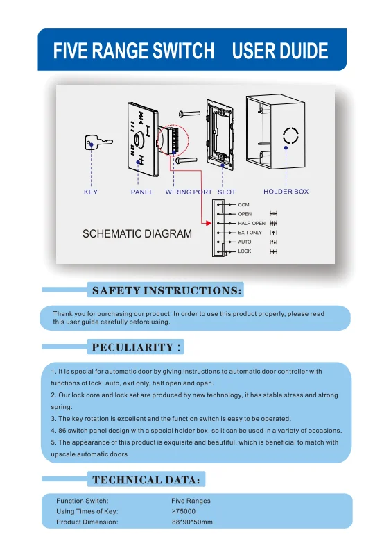 Dl31 5 Position Key Switch For Automatic Doors Buy Key Switch,Key
