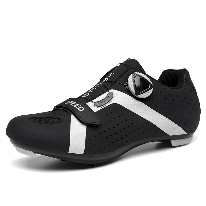 

New lock assisted cycling Baotou breathable lockless hard sole cycling men's and women's road mountain bike shoes