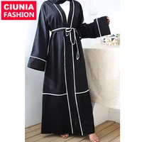

1679# Fashion scarves muslim hijab manxun simple black modest dresses kimono abaya for women dubai
