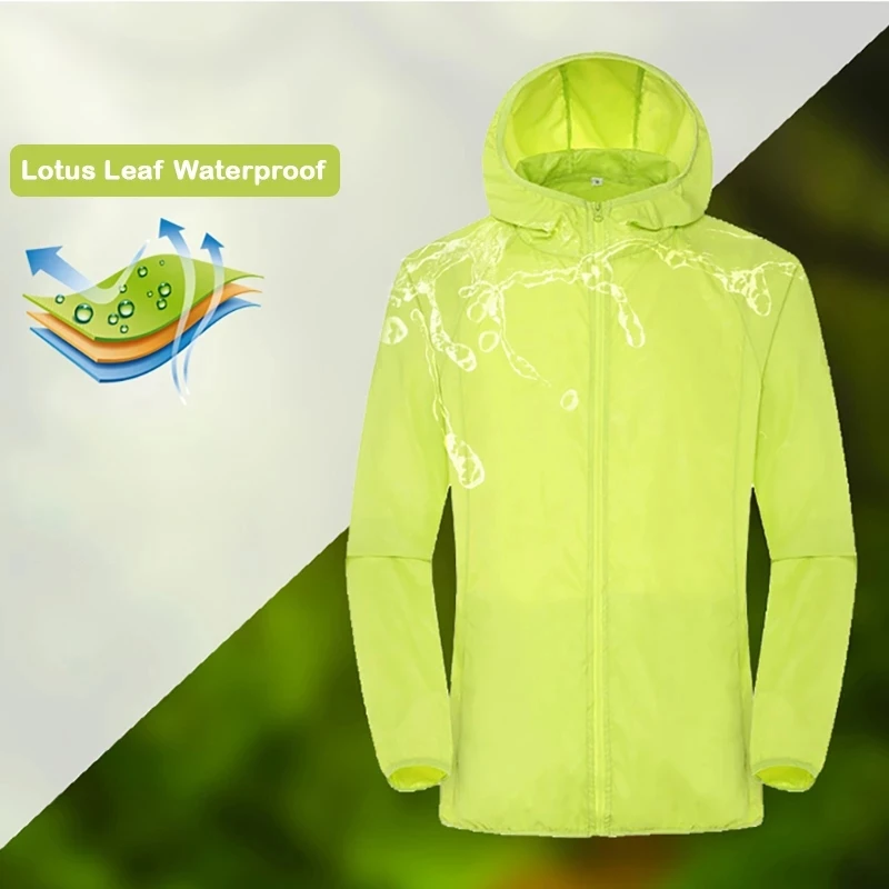 

Camping Rain Jacket Men Women Waterproof Sun Protection Clothing Fishing Hunting Clothes Quick Dry Skin Windbreaker With Pocket