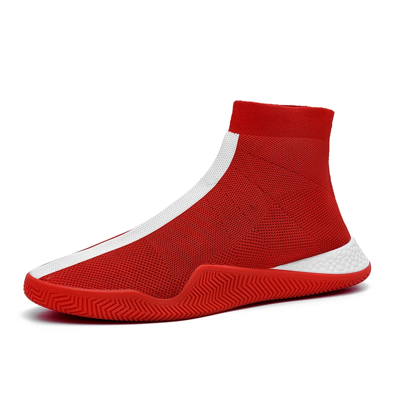 

Knitted Sock Shoes for Men Fashion Comfortable Casual Sports Shoes Sneakers, Black,white,red