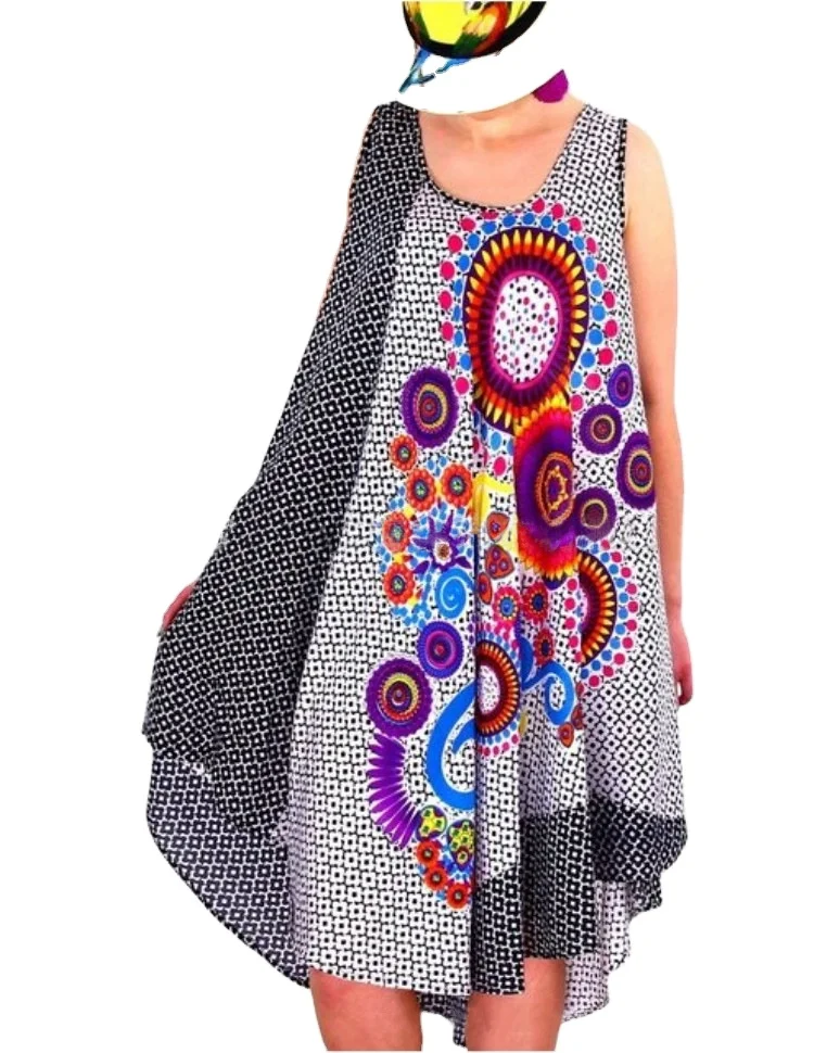 

2021 New fashion sleeveless plus size summer long beach dresses for woman