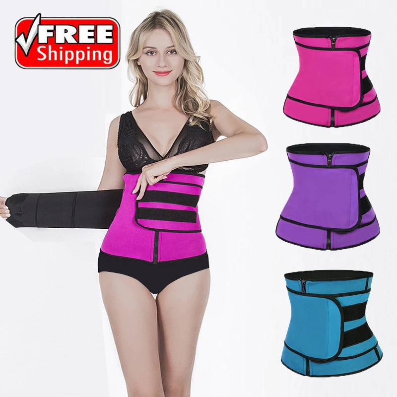 

Free Shipping Fitness belt private label waist trainer Neoprene Women Corset Shaper