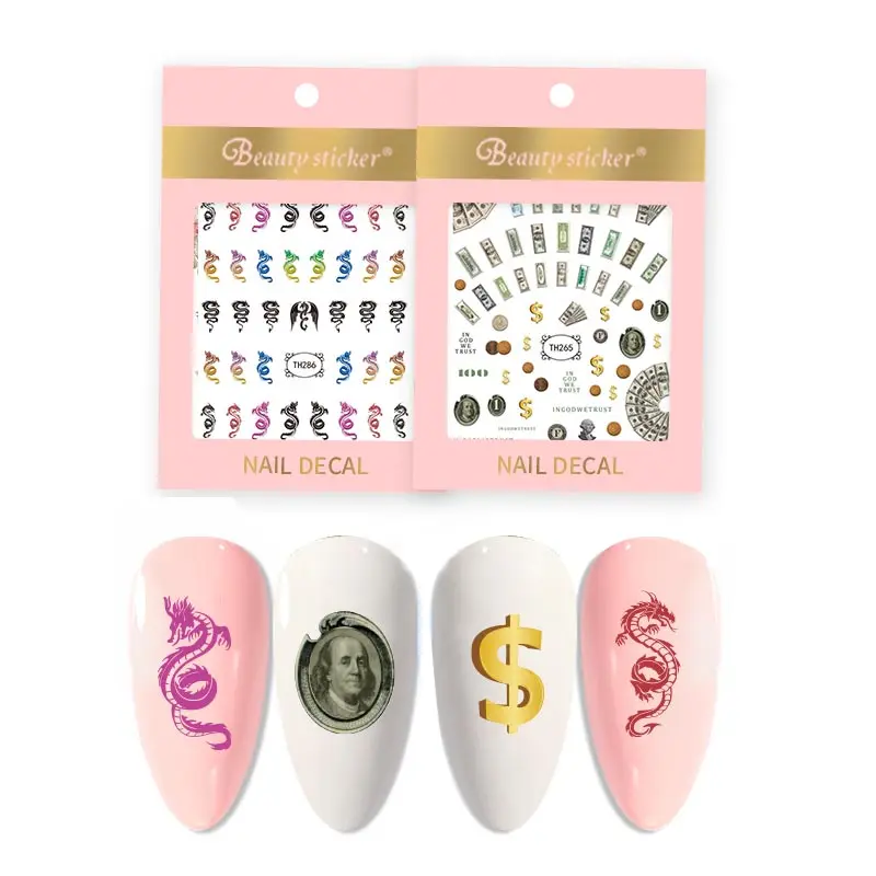 

Beautysticker Chameleon Self Adhesive Sliders Gradient Phoenix Snake Dragon Nail Sticker Decals