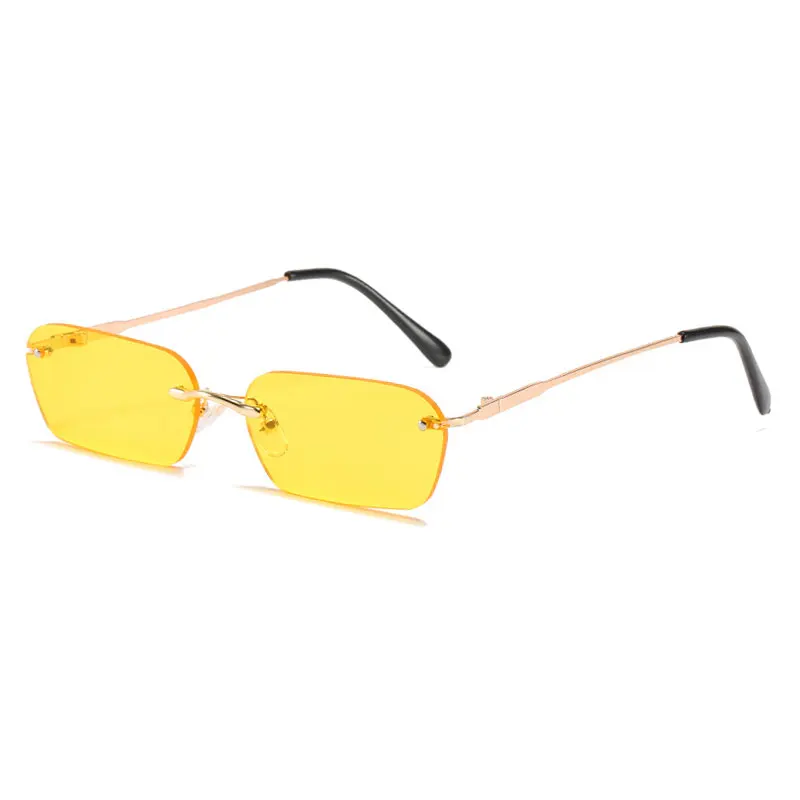 

Promotion Fashion Metal Frameless Sun Glass Rectangle Rimless Sunglasses For Women Men