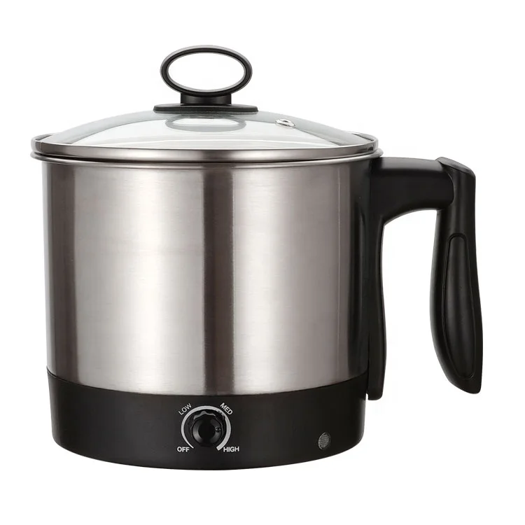 Free Sample Mini 1.2L Capacity Multi Food Noodle Milk Soup Stainless Steel Electric Cooking Pot