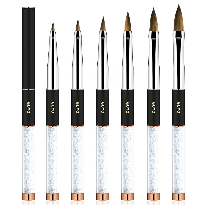 

100% Kolinsky Acrylic Brushes #2-#24, Customized color