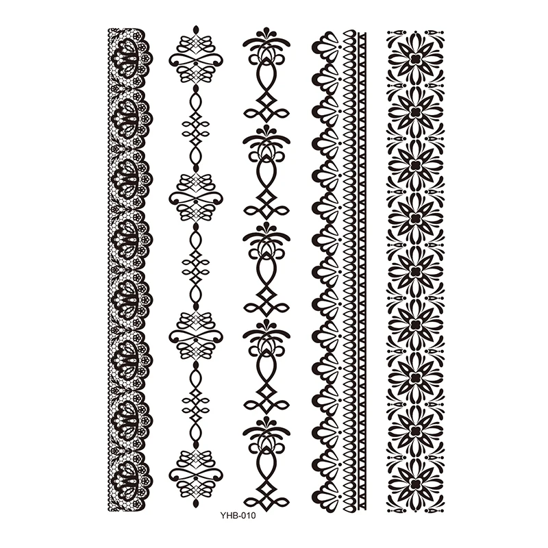 

YHB Black-010 performance black lace sticker celebration tattoo decorative accessories body tattoos stickers