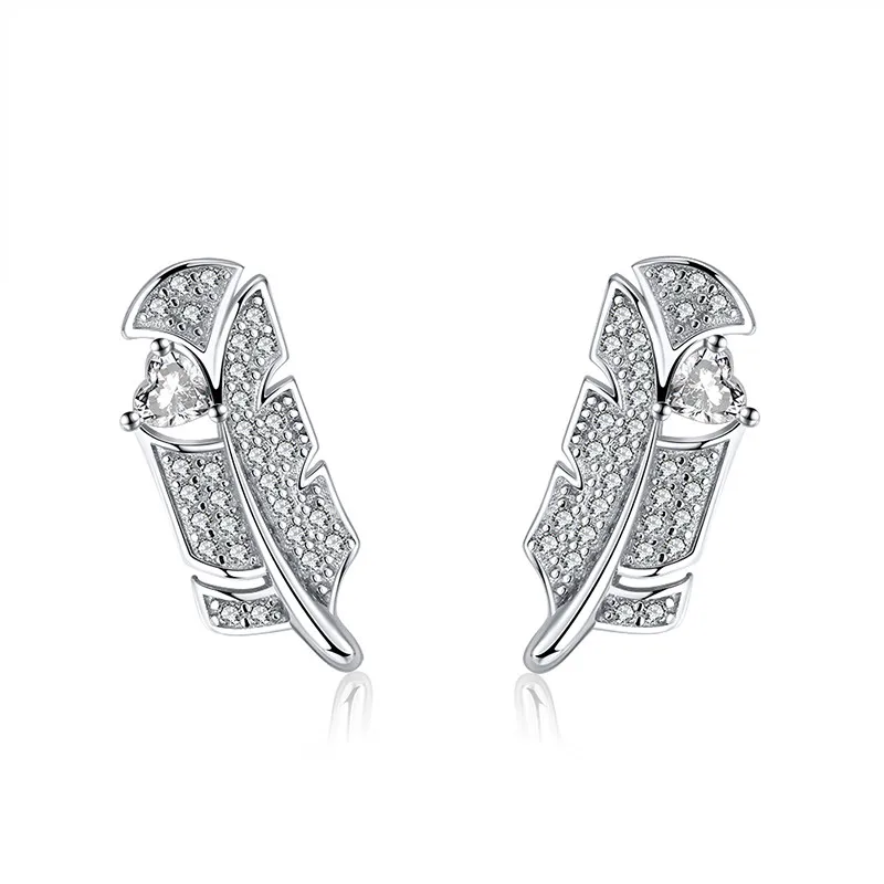 

RINNTIN EQE05 925 Silver heart zircon 3mm Sterling Silver Stud Earrings