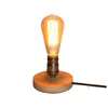Wooden Aluminum Table Lamp Retro Loft Desk Light Edison Bulb Included