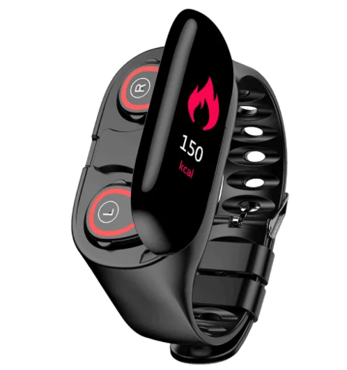 2019 new design 2 in 1 smart watch with bluetooth earphone