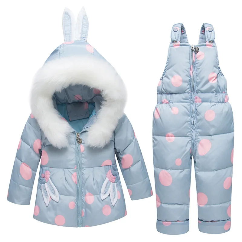 

JiAmy Winter Windproof Hooded Ski Jacket Pants 2 Pcs Set Kids Thicken Warm Snowsuit, Accept custom color