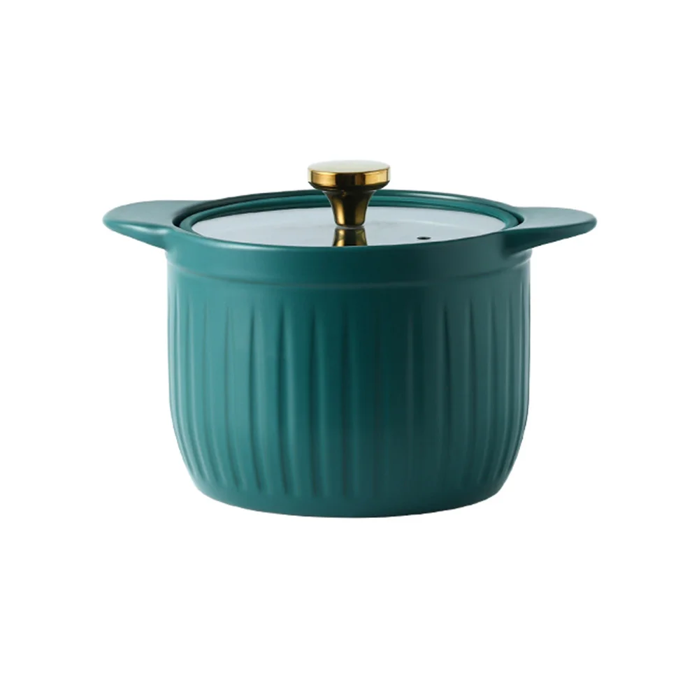 

Home Cooking Ware Creative Luxury High Temperature Resistant Ceramic Casserole With Glass Lid Household Cooking Pot