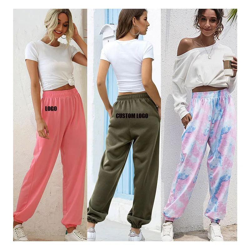 

Free shipping Women's Trousers Fall Winter Fashion Women Clothes Plus Size Solid Color Custom Sweat Pants For Women, Customized color