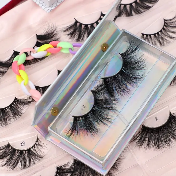 

Free Sample 100% Real Mink Eyelashes And Custom Packaging Box  Mink Fur Natural Eyelash, Black