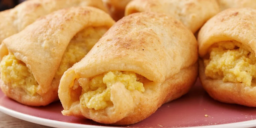 Sopapilla stuffed with vanilla ice cream