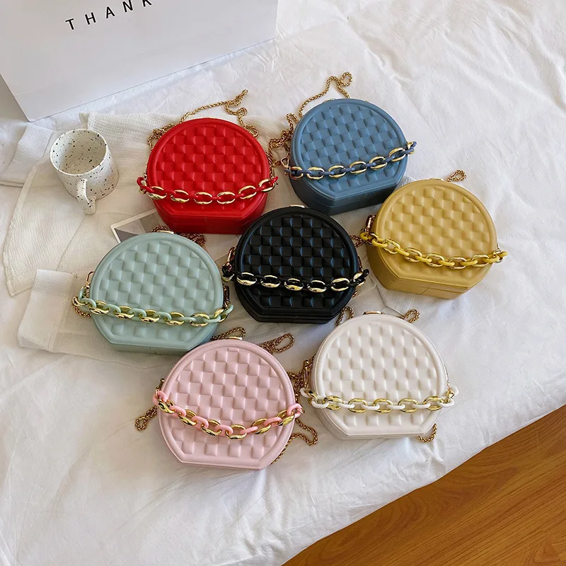 

Designer mini round vegan color leather bags chocolate plaid ladies shoulder purse women crossbody small handbag, 7 colors
